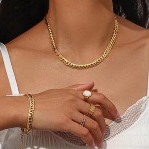 NEW 18K GOLD CHUNKY CHAIN NECKLACE